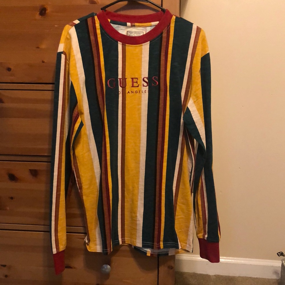 Vintage Guess long sleeve size small striped shirt